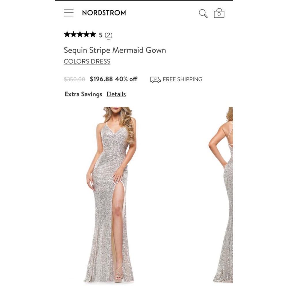 Sequin Stripe Mermaid Gown